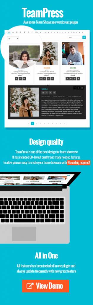 team showcase wordpress plugin